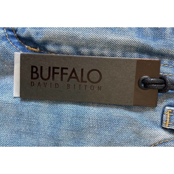 NWT Buffalo David Bitton Denim Skirt Size 30 High Rise Back Slit Raw Hem $79 - Picture 4 of 10